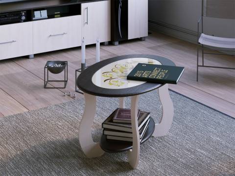 Стол журнальный СЖ-6 ФОН с рисунком Бежевый