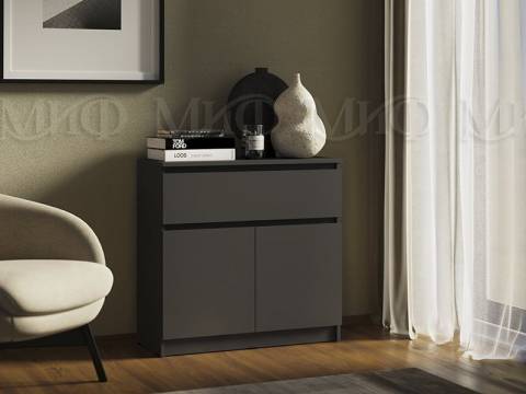 Комод 800 1 ящик 2 двери Челси Графит