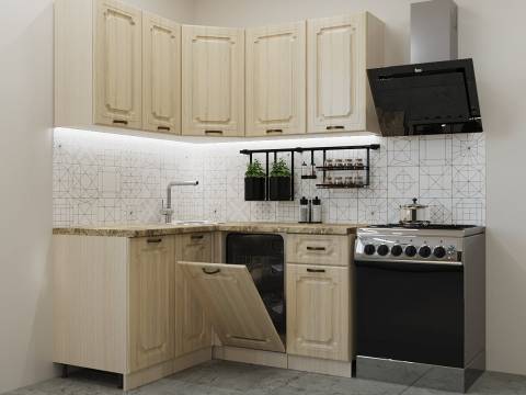 Кухонный гарнитур 17 Грецкий орех 1400х1450