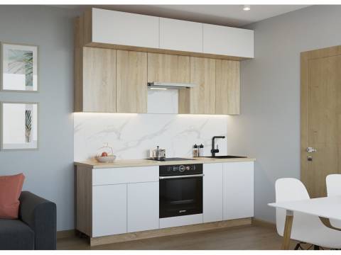 Кухонный гарнитур арт 1 Тальк Дуб сонома 2200 мм