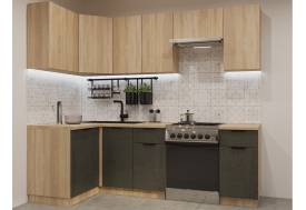 Кухонный гарнитур арт 12 Фаска Дуб сонома Бетон темный 1200х2400 мм