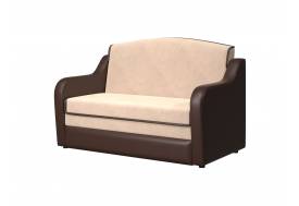 Диван-кровать Луна Вариант 1 серо-бежевый кожзам шоколад