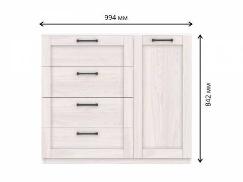 Комод с 4-мя ящиками и дверкой СГ Классика