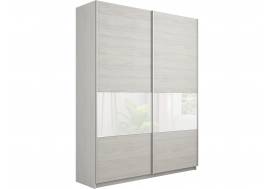 Шкаф-купе Прайм 2-х дверный ДСП/вставки Стекло Белое Ясень Анкор Светлый