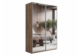Шкаф-купе Прайм 2-х дверный 1400 два зеркала Крафт табачный