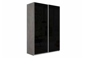 Шкаф-купе Прайм 2-х дверный 1200 Стекло Черное Бетон