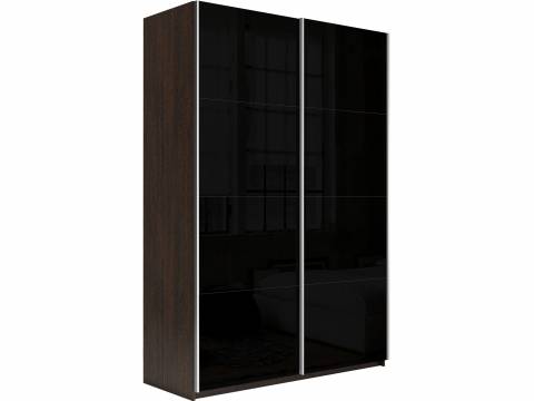 Шкаф-купе Прайм 2-х дверный 1600 Стекло Черное Венге