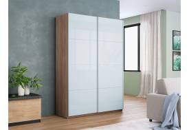 Шкаф-купе Прайм 2-х дверный 1400 Стекло Белое Сонома