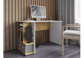 Стол компьютерный СКМ-6 белый/дуб крафт золотой