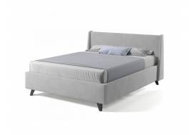 Кровать Лорен с ПМ 1800х2000 мм микровелюр светло-серый