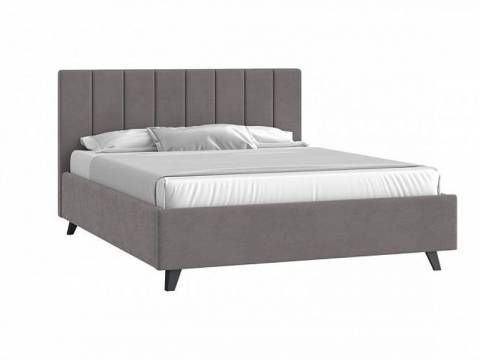 Кровать Оливия с ПМ 1200х2000 мм микровелюр серый