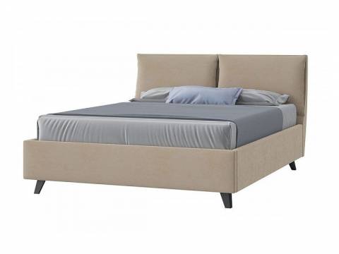 Кровать Сандра с ПМ 1400х2000 мм микровелюр бежевый