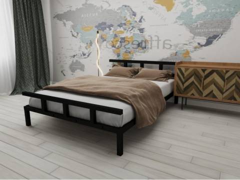 Кровать металлическая Лофт 1200 черная