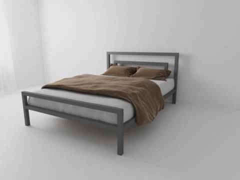 Кровать металлическая Куба 1600 серая
