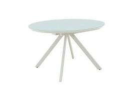 Стол Бахус раздвижной 1200 мм стекло белое/муар белый