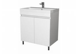 Тумба Куба Риф 60 напольная 2 двери белый раковина Como 60