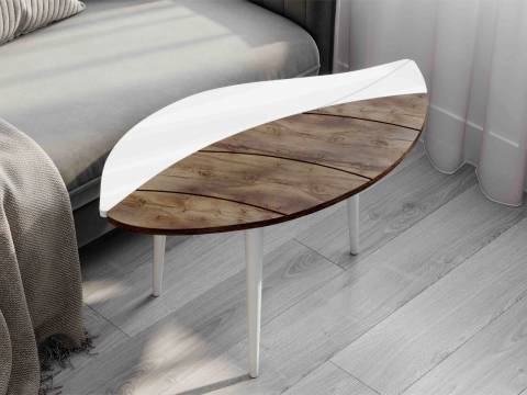 Стол журнальный № 17 Белый матовый-Таксония