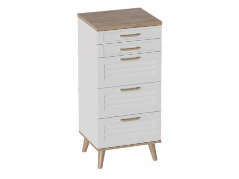 Комод 5 ящиков Гавана Белый матовый