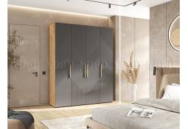 Шкаф 4-х створчатый (1800) Ирис Браш Графит, Дуб Крафт