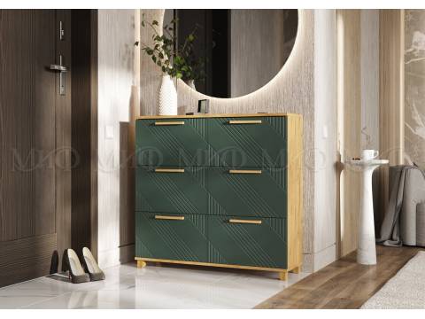 Обувница (1000) Ирис Браш Мени Грин, Дуб Крафт