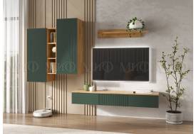 Гостиная навесная Флэш Браш Мени Грин, Дуб Крафт
