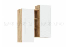 Шкаф подвесной комбинированный Флэш Браш Вайт, Дуб Крафт