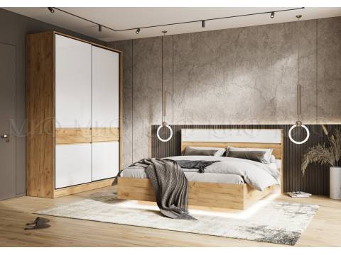 Спальня Роджина Дуб крафт/Белый глянец