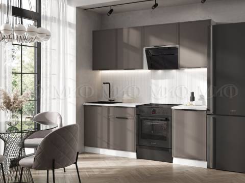 Кухня Николь 2100 мм Холст вулканический