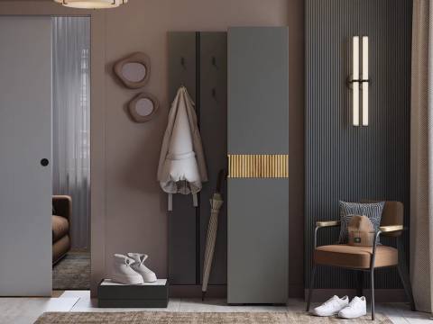 Прихожая Мебельсон К25 дуб крафт золотой/графит