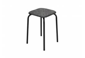 Табурет квадратный Эконом 18 С кожзам асфальт/черный