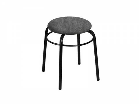 Табурет круглый Эконом 22 Б с кольцом кожзам асфальт/черный