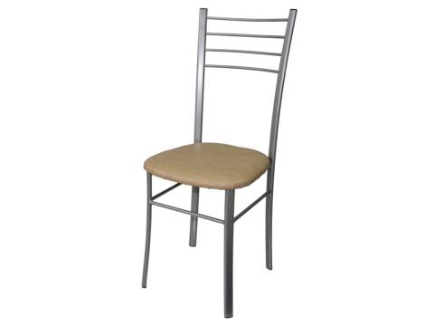 Стул Лайт ДХ-5 на серебряном каркасе обивка бежевый
