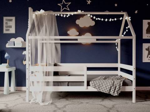 Кроватка-Домик белый 80х190 см