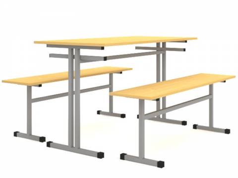 Стол обеденный с 2-я скамьями на 4-х человек Лц.СТШС-4 Лц.СКШС-4 Лицей