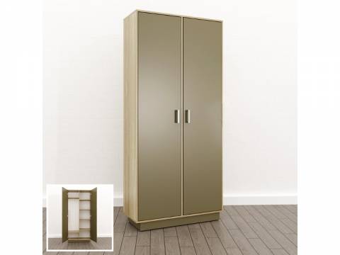 Шкаф комбинированный закрытый (О-12) Eclectic lite Дуб рокпайл-Мокко