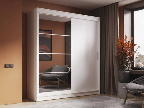 Шкаф-купе Гранд-1 2000 Белый гладкий-двери Зеркало-ЛДСП