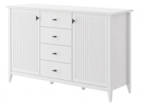 Комод 4 ящика 2 двери Никеа белый