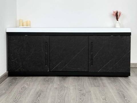 Экран под ванну МДФ Alt Black 1800 мм черный мрамор