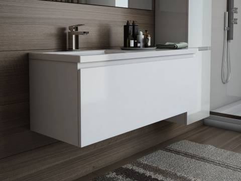 Тумба с раковиной слева Dallas Luxe 1200 навесная 1 длинный ящик