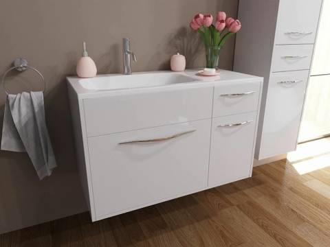 Тумба с раковиной Barcelona 900 левосторонний подвесной 2 ящика 1 дверь