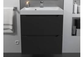 Тумба с раковиной Uperwood Tanos матовая черная 50 см