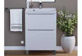 Тумба с раковиной Uperwood Tanos 2 ящика напольная 60 см белая