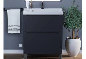 Тумба с раковиной Uperwood Tanos 2 ящика напольная 70 см черная