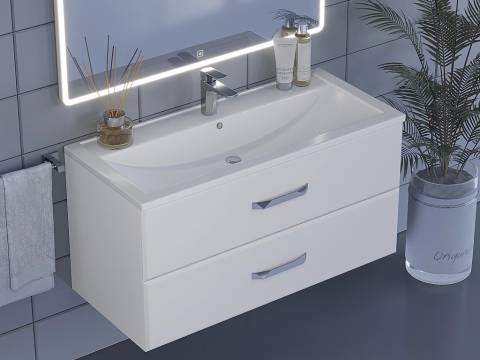 Тумба с раковиной Uperwood Foster белая 100 см