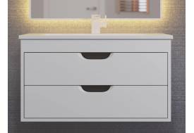 Тумба с раковиной Uperwood Modul матовая белая/графит 80 см