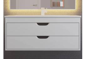 Тумба с раковиной Uperwood Modul матовая белая/графит 100 см