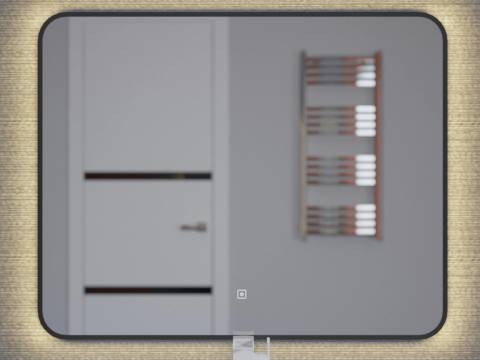 Зеркало Uperwood Modul черное теплая подсветка 100х80 см