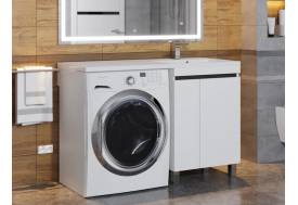 Тумба с раковиной Uperwood Magenta 60-120 см напольная белая/графит с дверцами правая