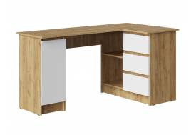 Стол письменный СП-003 угловой ЛДСП Бостон Лайт дуб крафт золотой-белый