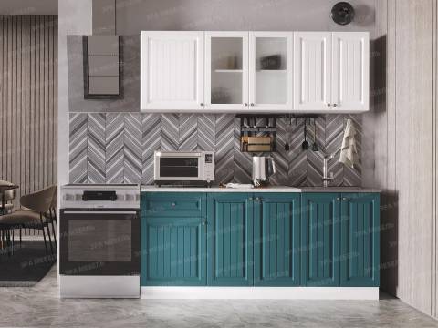 Кухня Хозяюшка 2000 МДФ Акация белая-Моренга